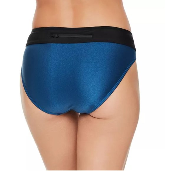 Reebok Sparkling Night Strappy Back Tankini Top & Banded Bikini Bottom Set S - Picture 8 of 9